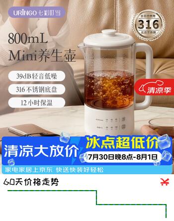 【9折】七彩叮当养生壶2026新款迷你小型茶壶办公室煮茶器家用多功能煮水壶烧水壶 YSH04-Nhttps://u.jd.com/U6CVgea----普遍有货 | 下1件最优到手单价：170.5 -> 【153.9】