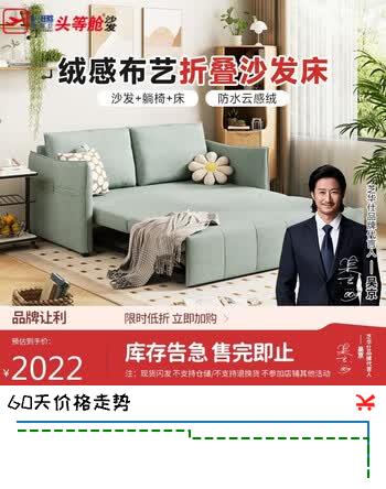 芝华仕（CHEERS）无仓储|伸缩沙发床可折叠小户型布艺沙发2131三人绿
