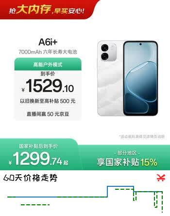 OPPO A6i+ 12GB+256GB 冰川白 7000mAh六年长寿大电池 IP69满级防水 5G耐用 自营旗舰店手机 国家补贴