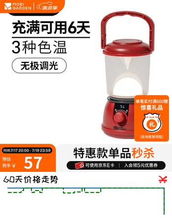 牧高笛（MOBIGARDEN）星动复古营灯 户外露营复古营灯帐篷灯露营灯 绛石红