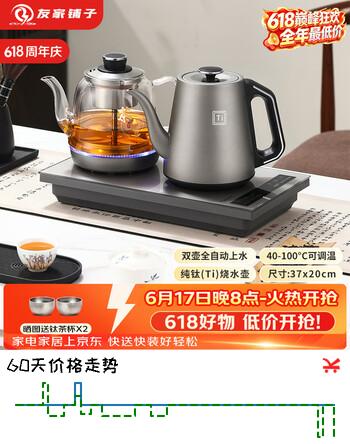 友家铺子（Biooner）纯钛全自动上水电热水壶 茶台烧水壶 茶桌茶几嵌入式一体机电茶壶泡茶具电茶炉套装 RY-16蒸茶款