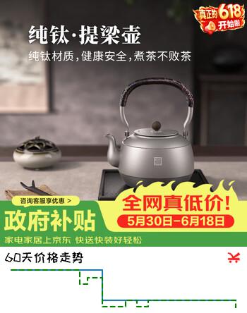 TILIVING（钛立维）纯钛壶电陶炉煮茶器煮茶壶提梁壶茶具电茶炉围炉煮茶家用烧水壶泡茶壶太安壶1.3L