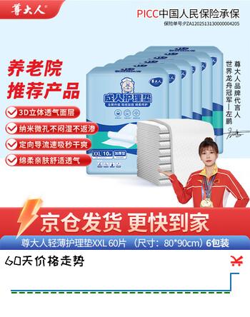 尊大人轻薄护理垫隔尿垫XXL码60片（80*90cm）婴儿产妇老年人