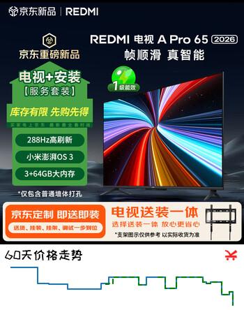 小米（MI）REDMI电视【新一代】A Pro 65英寸2026 65英寸包安装版(固定挂架送装一体)  288Hz高刷新