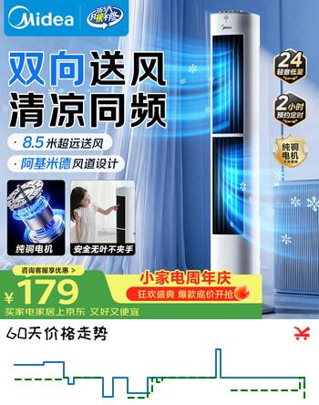 【9折】美的（Midea）【双向送风】定时塔扇/家用电风扇/大风力无叶风扇/轻音电扇/柔风落地扇/立式摇头小风扇 ZAJ09JXhttps://u.jd.com/kGgmvzb----普遍有货 | 下7件最优到手单价：203.86 -> 【185.31】