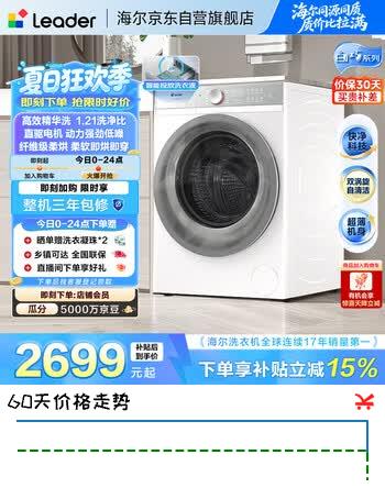 【8折】统帅（Leader）海尔出品 白巧滚筒洗衣机带烘干一体 10公斤超薄全自动洗烘一体家用 京东自营国家补贴HBLDB686WU1https://u.jd.com/Ur8mNjE----部分有货 | 下1件最优到手单价：3861.2 -> 【3175.6】