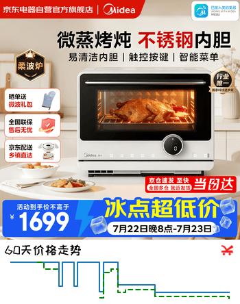 【9折】美的（Midea）微波炉烤箱一体机微蒸烤家用蒸箱烤箱微波炉一级能效不锈钢内胆 寻味系列光波炉2026新款https://u.jd.com/9GcuROo----多半有货 | 下1件最优到手单价：1529.1 -> 【1410.17】