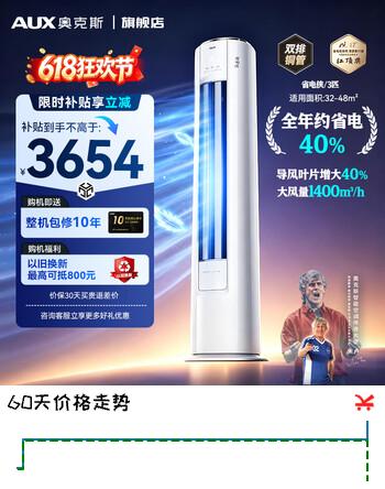 奥克斯空调柜机立式大3匹省电侠家电补贴15% 新1级 立柜式客厅圆柱 变频冷暖节能 升级大风口 自清洁 省电侠  大3匹 一级能效变频 