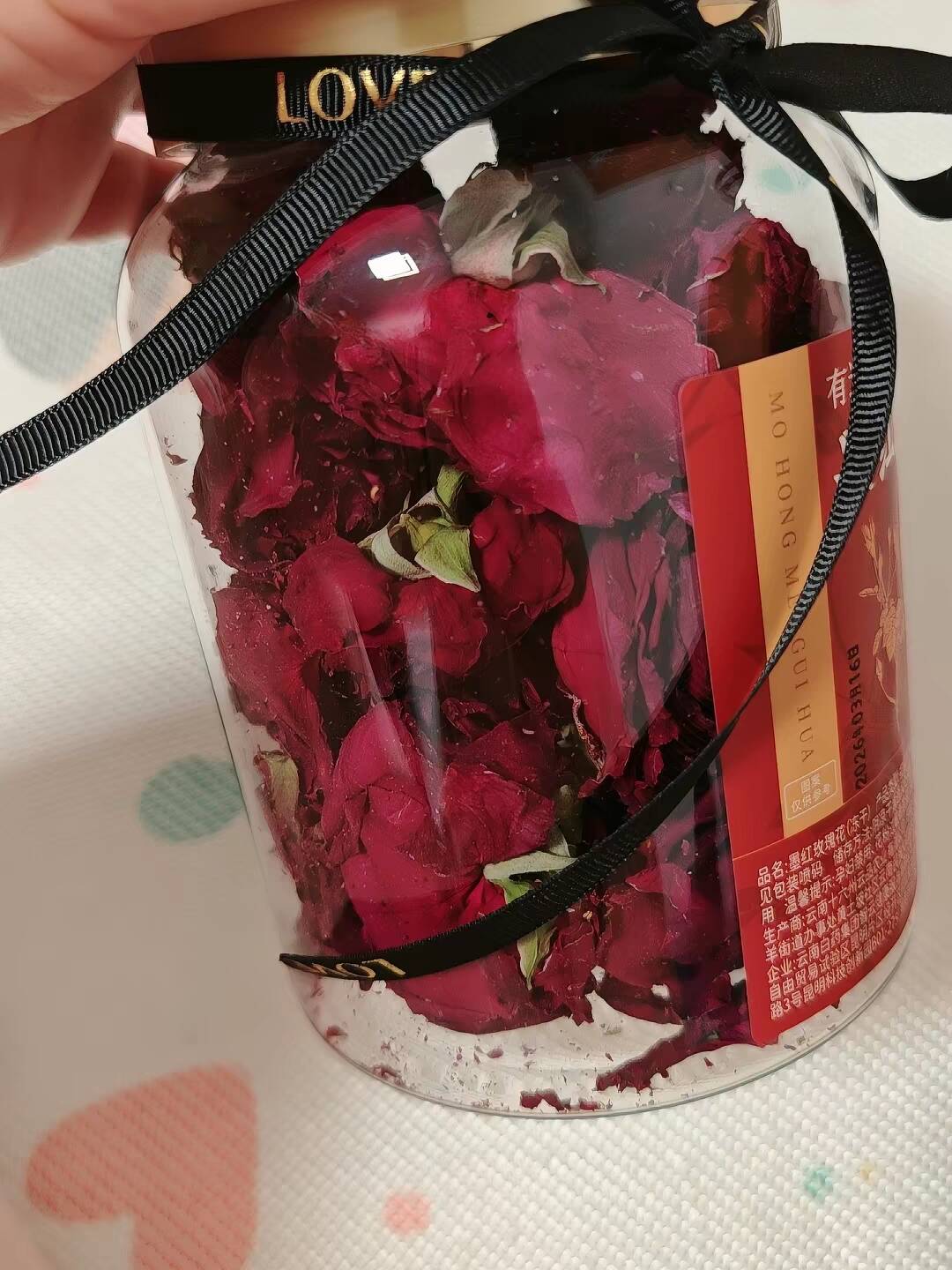 云南白药旗舰店云南墨红玫瑰花茶冷萃水冻干柠檬重瓣玫瑰花冠大朵