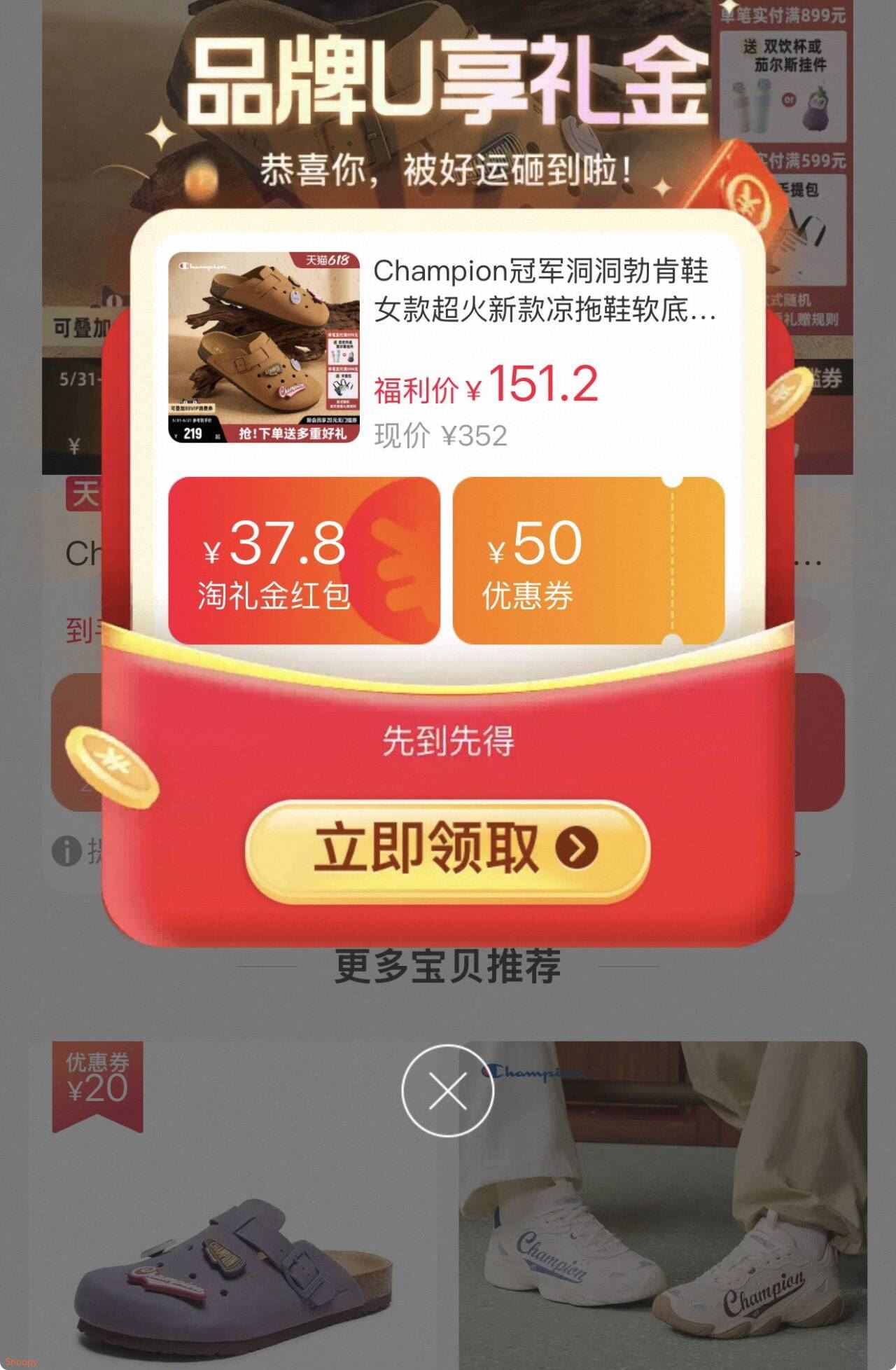 Champion冠军洞洞勃肯鞋