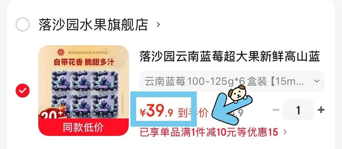 落沙园云南蓝莓超大果新鲜高山蓝莓水果送礼年货 云南蓝莓100-125g*6盒装【15mm+】