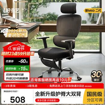 永艺M60二代 人体工学椅双背电脑椅办公椅电竞椅子人工力学座椅升降背