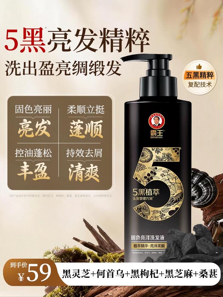 霸王五黑黑灵芝何首乌固色洗发水