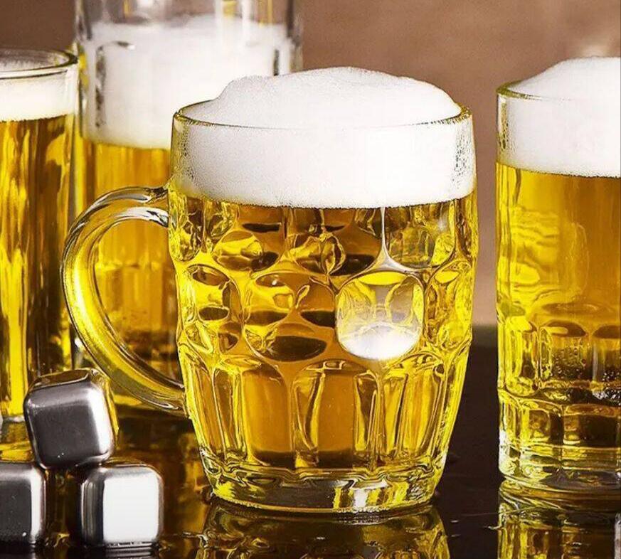 【采销精选】啤酒杯精酿扎啤杯套装玻璃杯家用冷饮杯酒杯 菠萝啤酒杯255ml 2个装