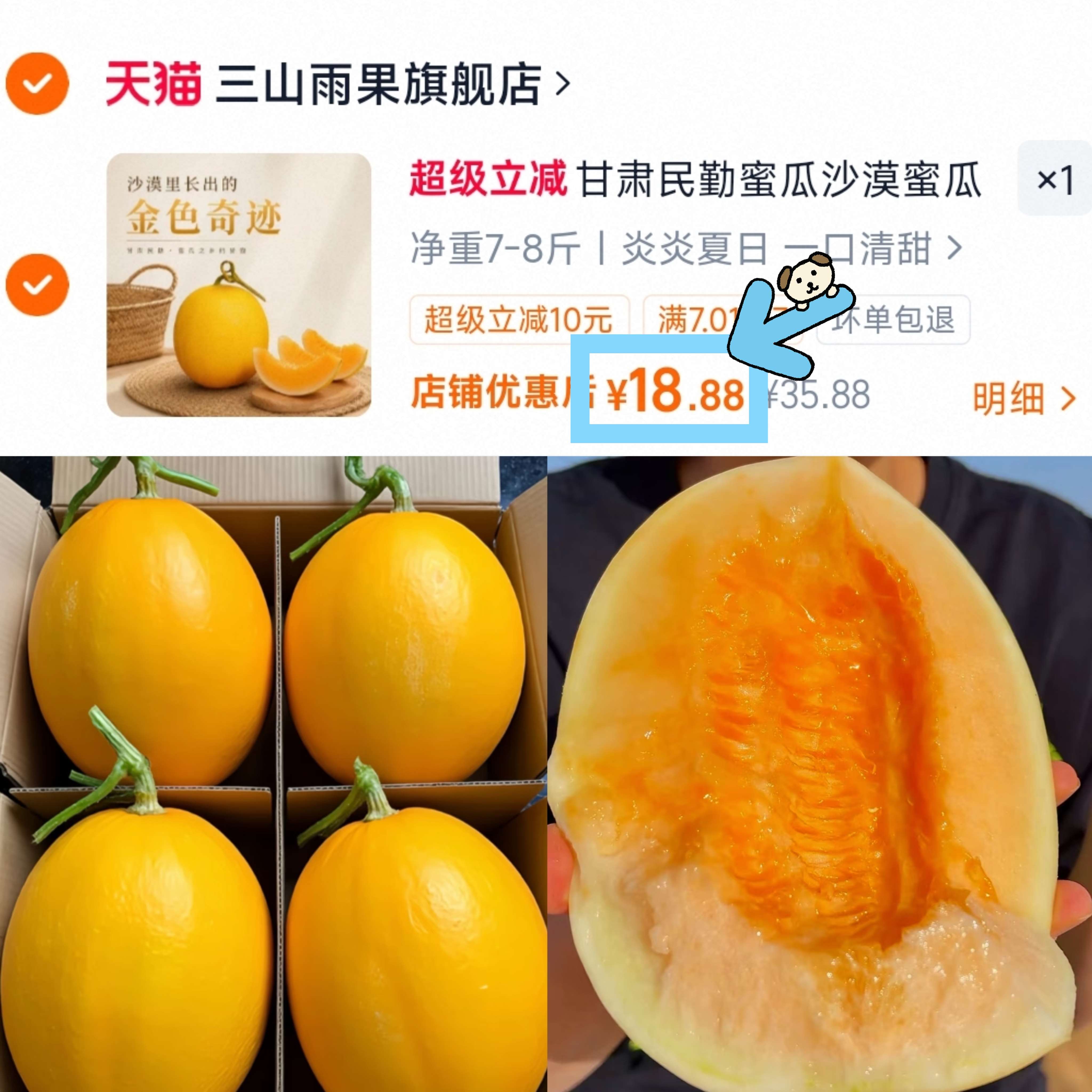 甘肃民勤蜜瓜沙漠蜜瓜甜瓜哈密瓜