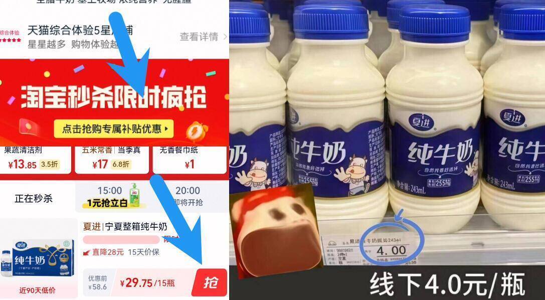 夏进纯牛奶整箱243ml*15瓶