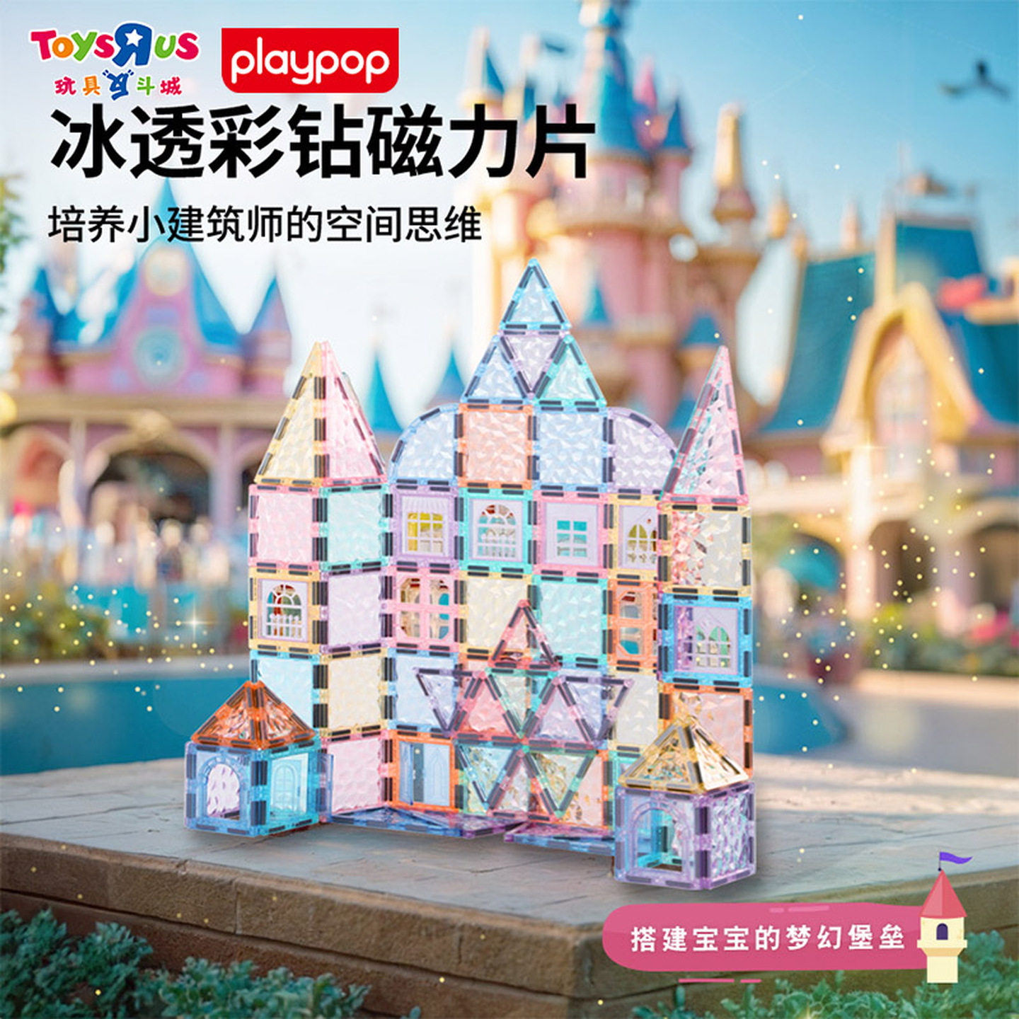 【预售】玩具反斗城Playpop彩钻磁力片儿童早教益智拼图积木玩具