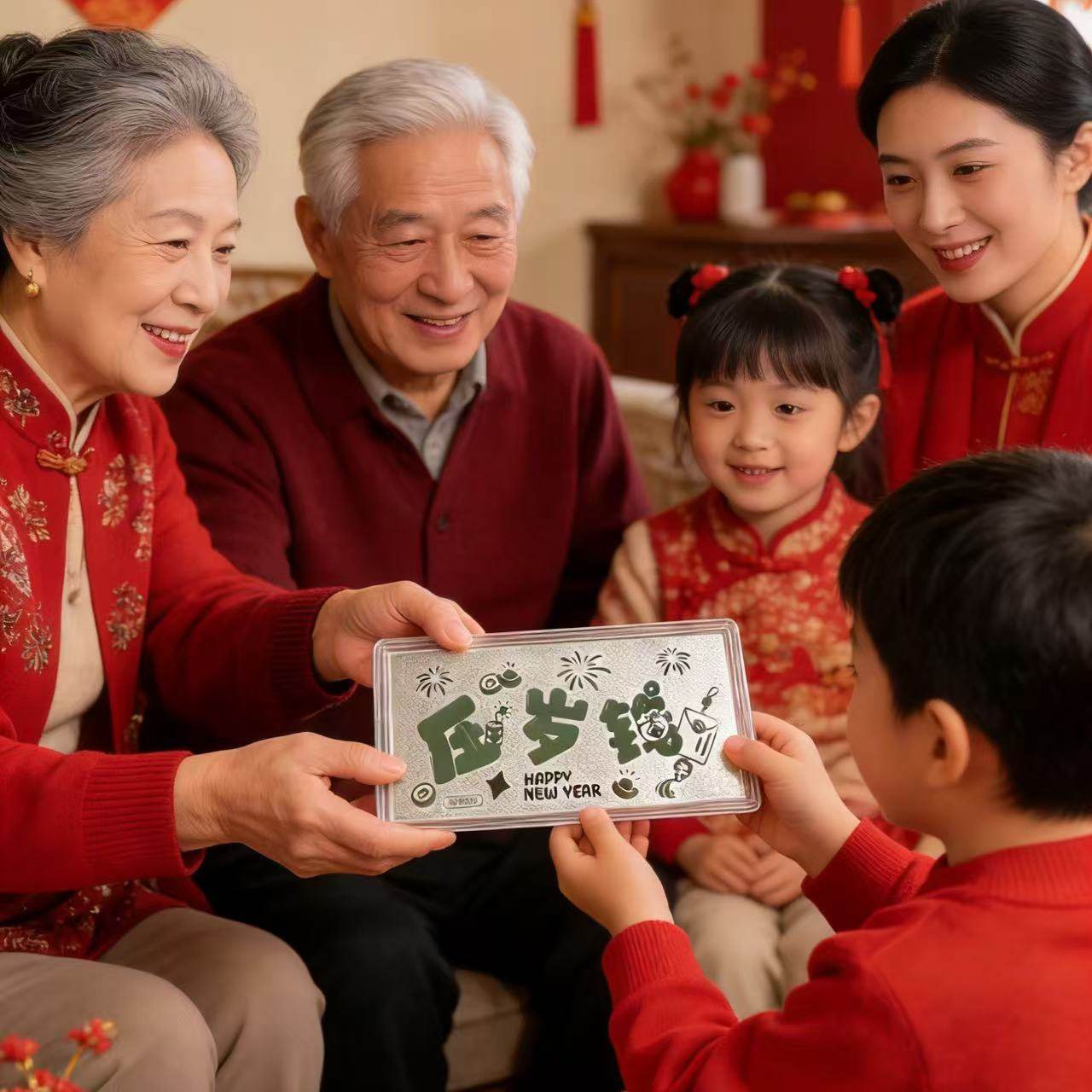 2026 新年礼物银钞新年快乐压岁钱过年红包银箔礼品-1