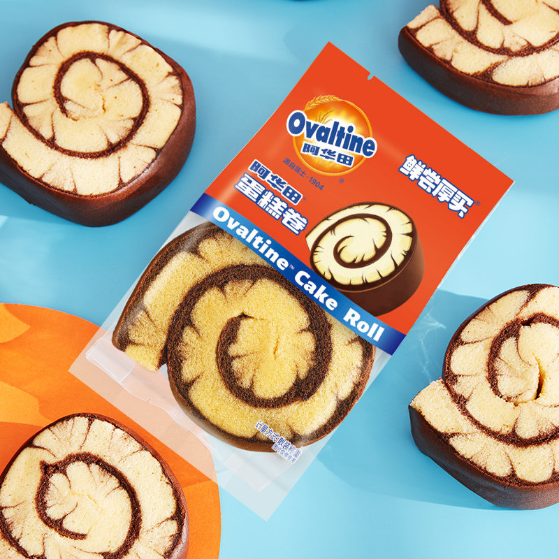 阿华田巧克力味可可味瑞士卷蛋糕卷400g糕点早餐下午茶代餐小零食