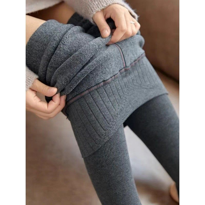Clink coke羊脂绒打底保暖裤高腰收腹提臀瘦腿裤加绒连袜裤A2