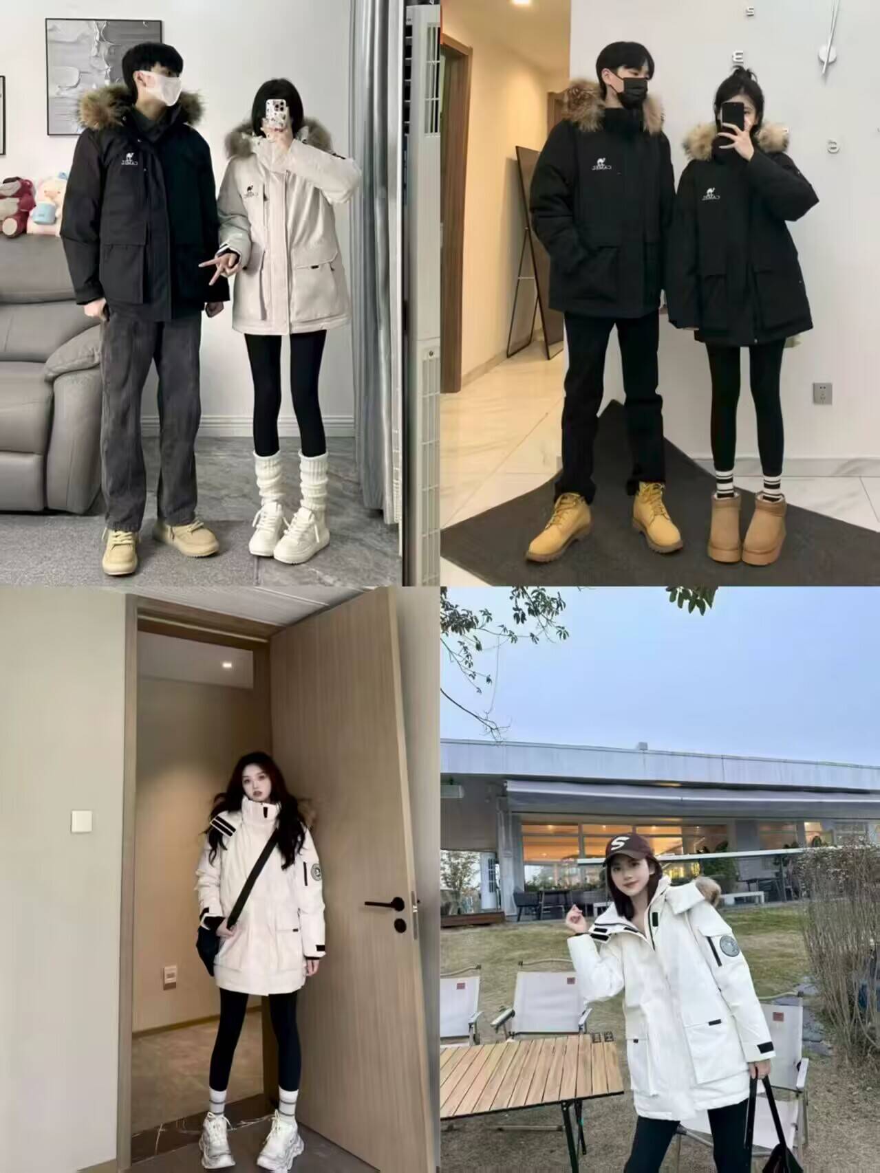 骆驼极寒系列羽绒服冲锋衣男女中长款加绒加厚工装新款外套派克服