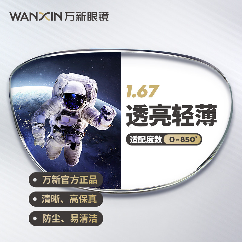 万新超薄高度近视镜片赠镜框