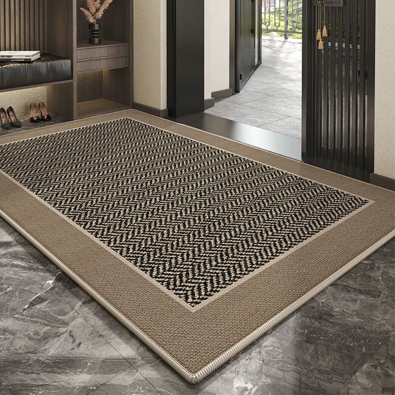 布迪思进门垫子地垫红色喜庆蹭土蹭灰户外入户门玄关吸水防滑大尺寸可定 云澶【水晶绒】 40*60CM【两件装】