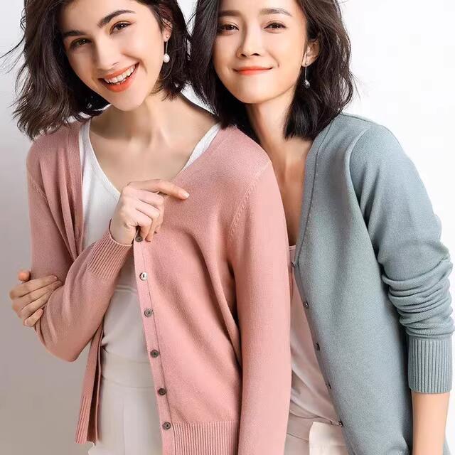 第二件0元 秋冬保暖针织衫女V领长袖毛衣打底衫百搭上衣不起NG2