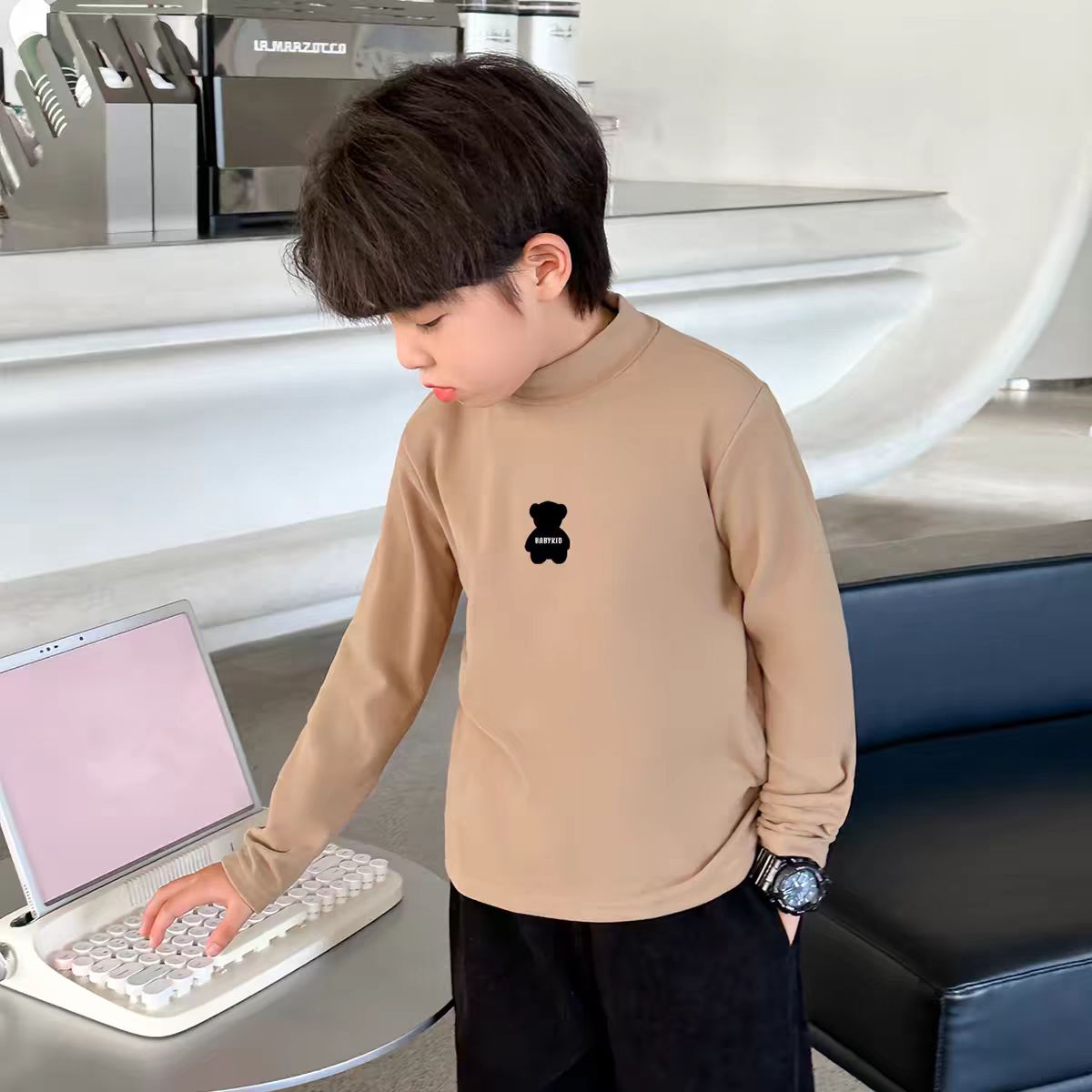 长袖打底衫百搭居家中领