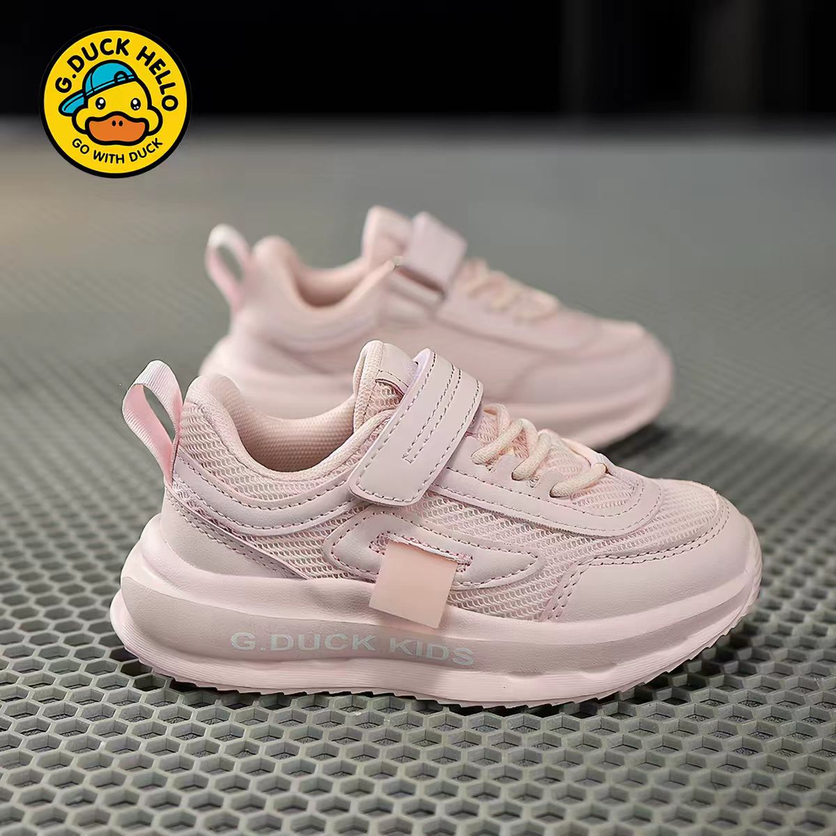 小黄鸭男童鞋子2026春夏季新款网面透气休闲防滑女童鞋儿童运动鞋