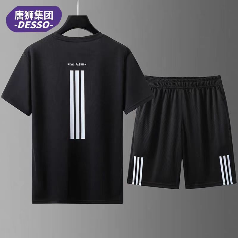 DESSO跑步运动套装男短袖健身服快干晨跑健身装备篮球训练服健身3