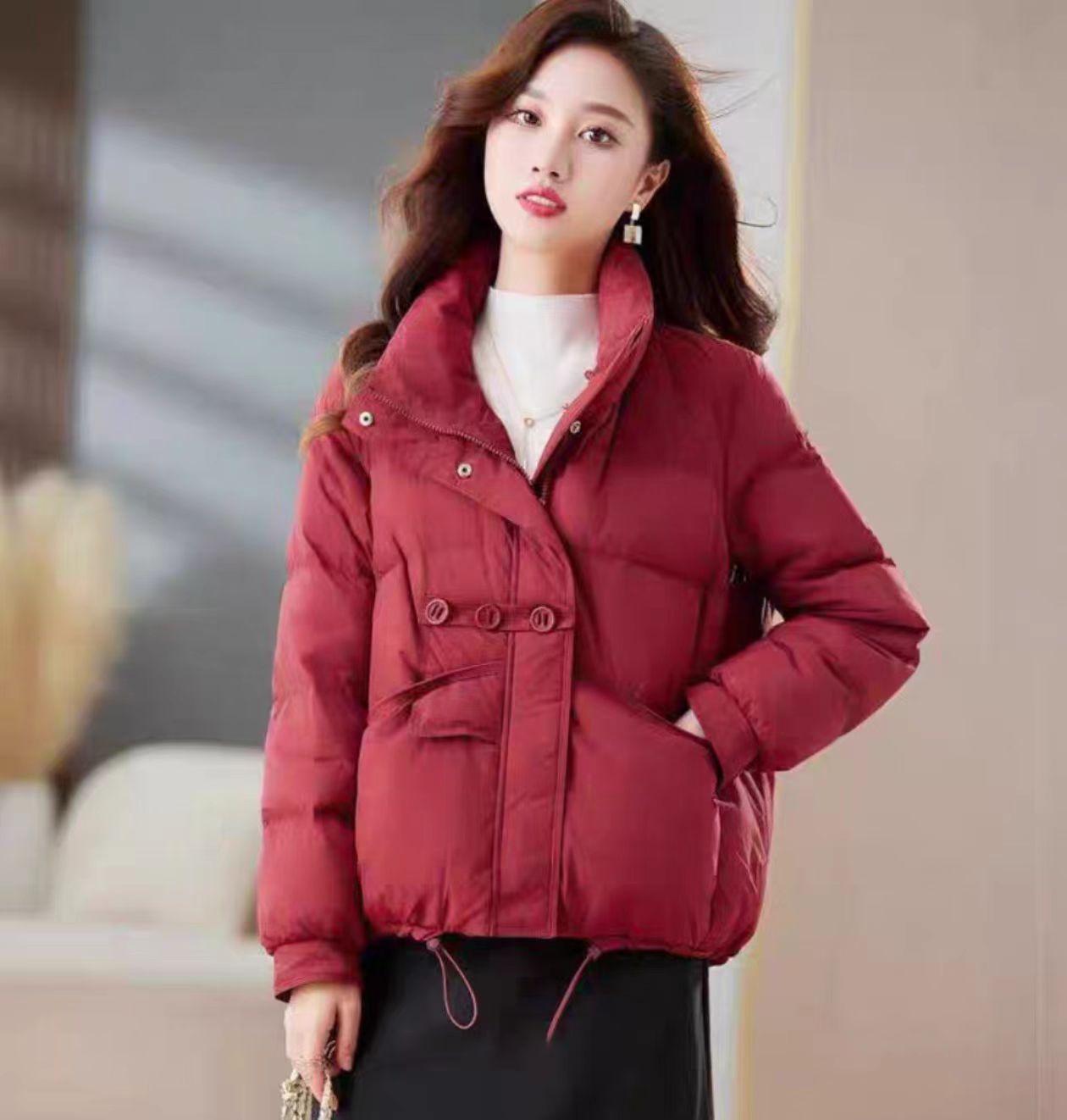 唐狮DESSO冬季新款肯豆风娃娃领黑金多款羽绒服加厚保暖外套F2