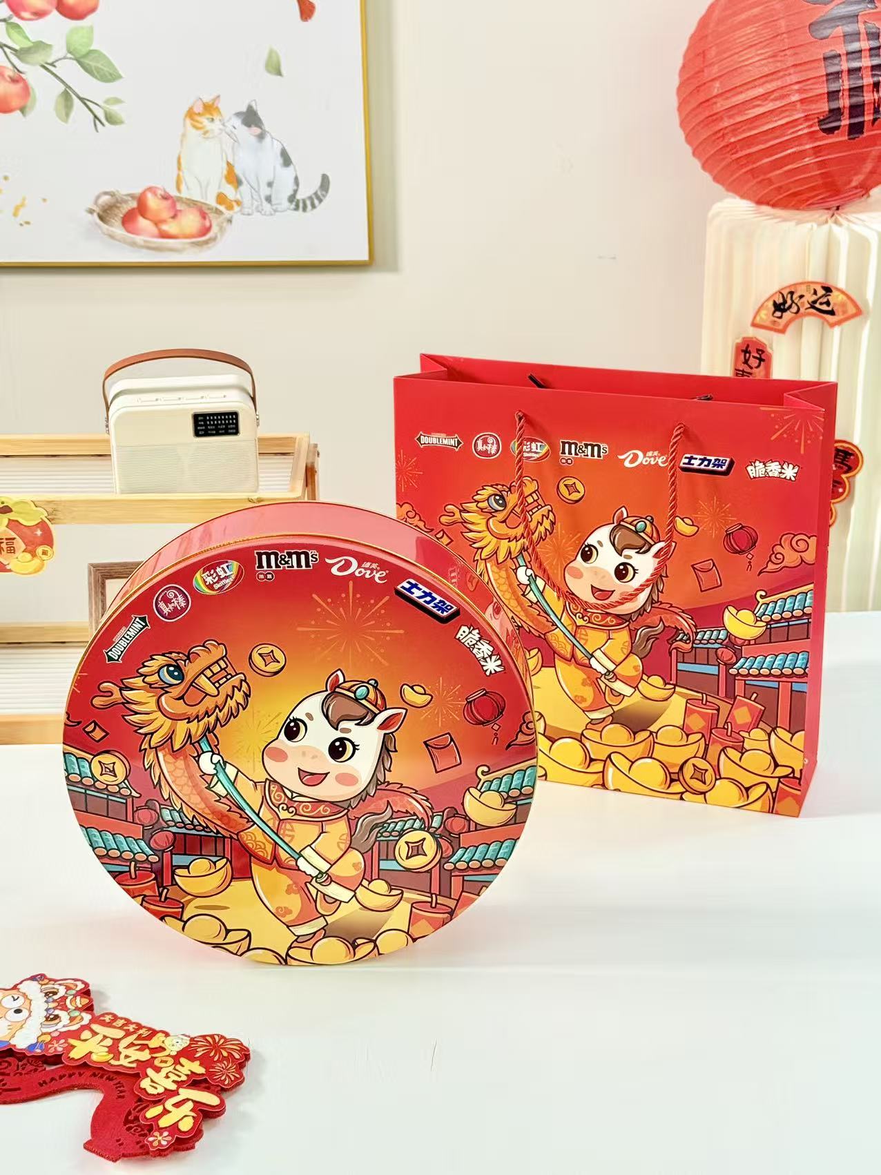 彩虹糖真知棒德芙巧克力脆香米M豆糖果零食混合糖巧马年年货礼盒