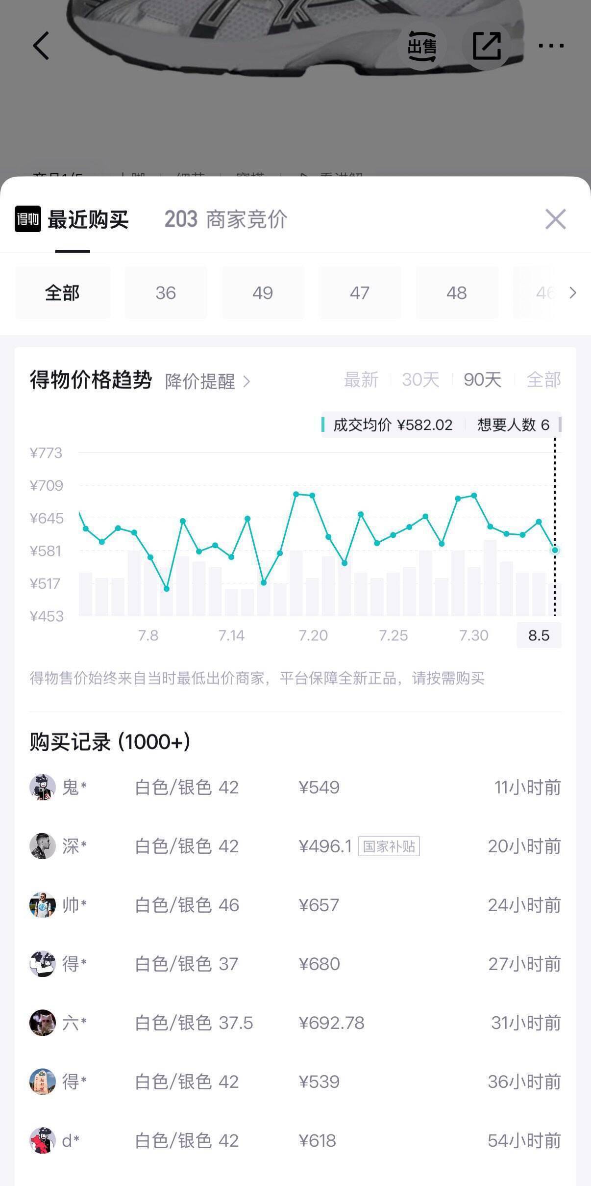亚瑟士老爹鞋男鞋GEL-1130运动休闲鞋1201B020-100