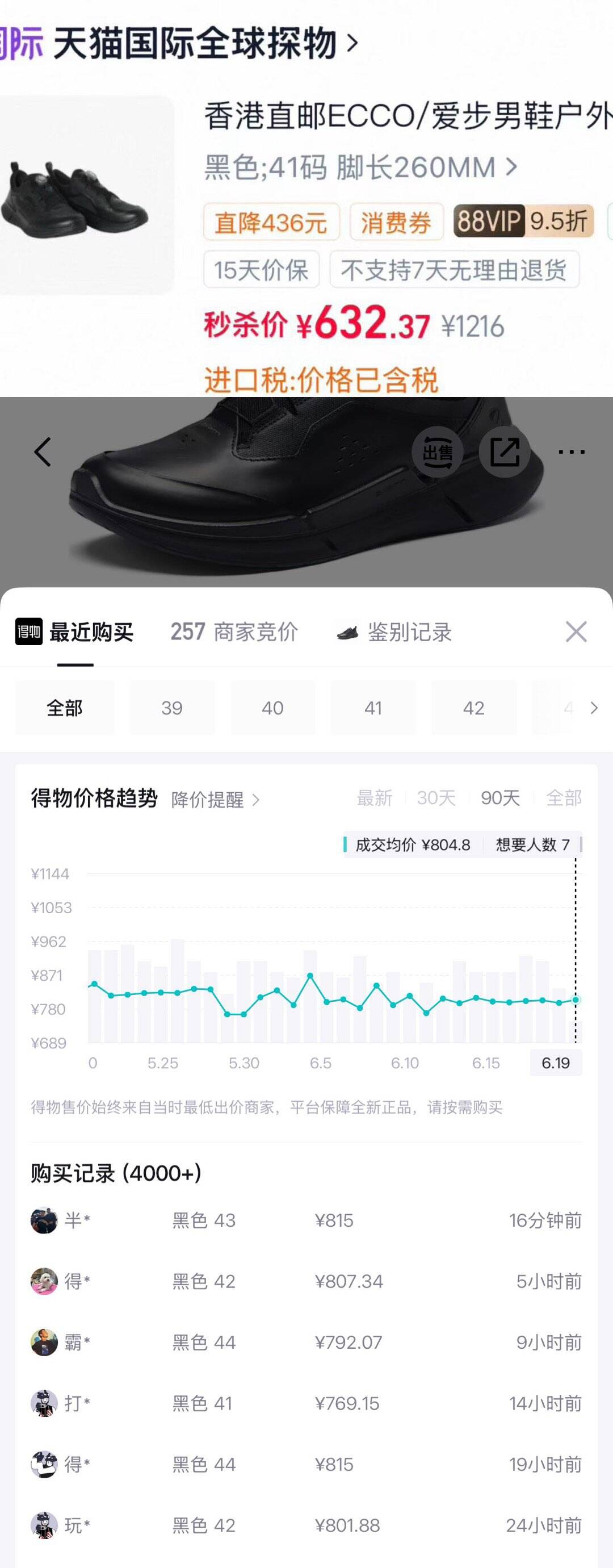 爱步鞋 天猫国际车消费券到手632  得物769货号：83086401-001拍2(CSfDgT40G4U)/ CZ7157 凑(x25egT4YgVz)/ HU7709 