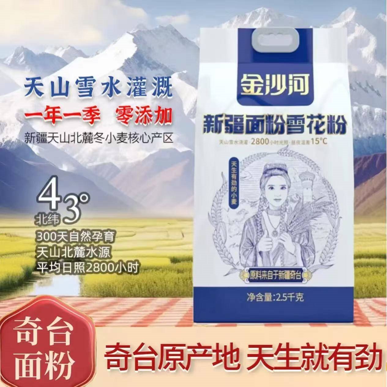 金沙河新疆奇台面粉 雪花小麦粉 麦芯粉包子饺子面条馒头通用面粉 新疆奇台面粉（雪花粉）