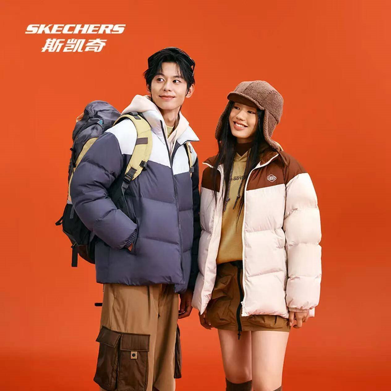 斯凯奇（Skechers）新年礼物面包羽绒服冬季短款上衣保暖舒适外套男女同款L324U104