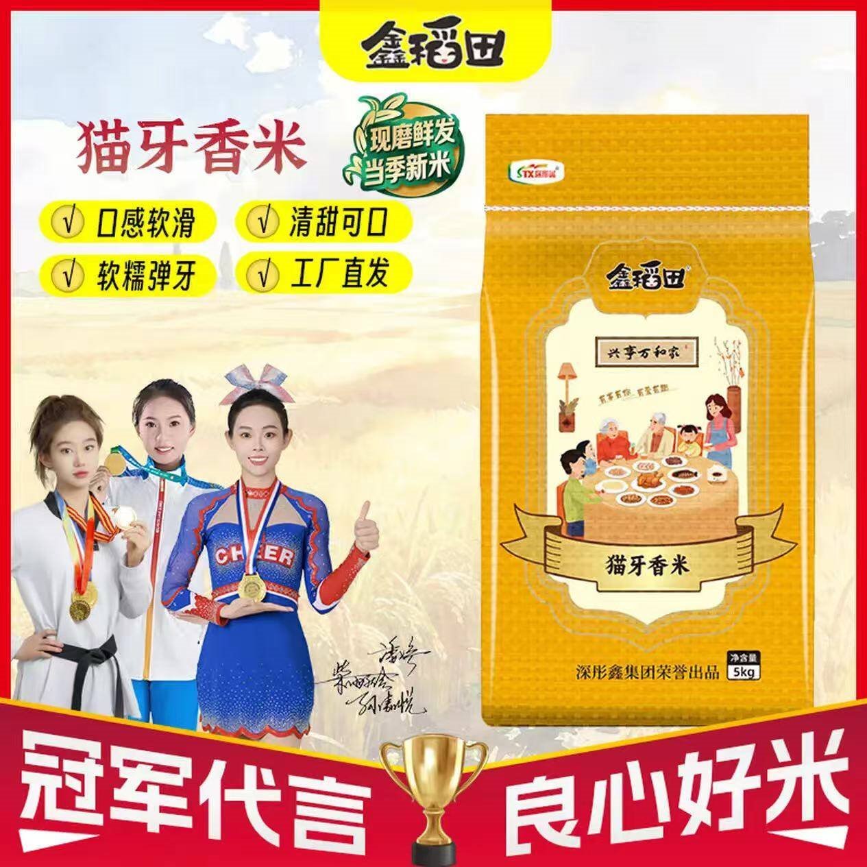 鑫稻田生态稻香大米  东北珍珠米 颗粒饱满 软糯清香 黑土地 冷饭不回生 【网红大米】猫牙香米（此款非珍珠米）