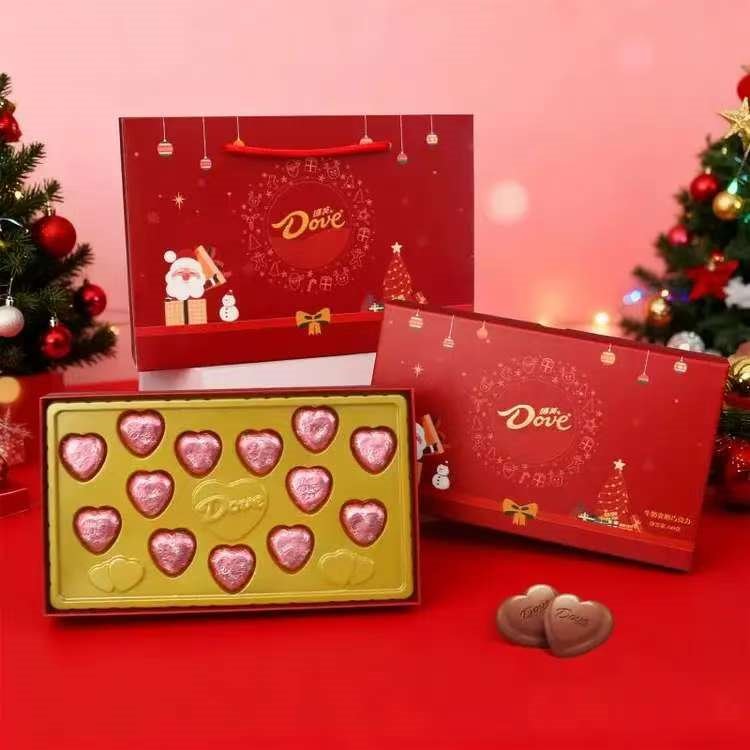 德芙（Dove）心语巧克力礼盒巧克力圣诞节生日礼物年货节送女友零食实惠tzz 13粒心语圣诞红