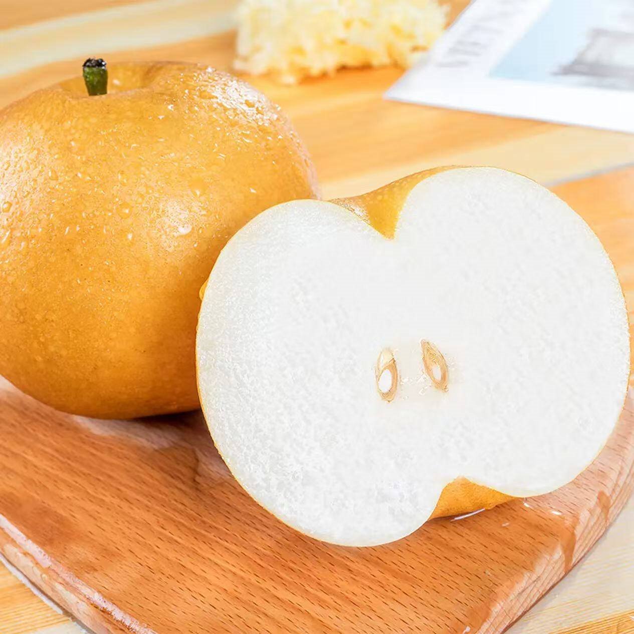 青青大地秋月梨山东莱阳正宗秋月冰糖梨爆汁甜 净重4斤 新鲜水果产地直发 精品秋月梨净重4斤